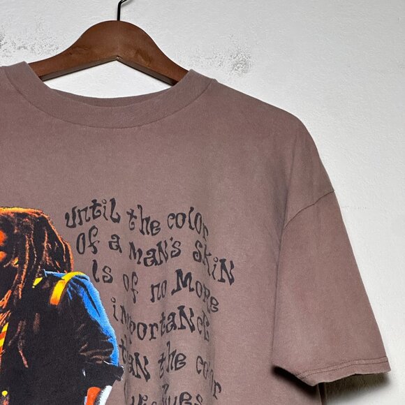 Bob Marley Official Men L Brown Graphic T Shirt Band Reggae Classic Streetwear - Picture 10 of 11